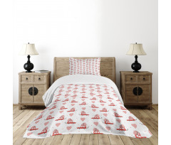 Car Carrying a Heart on Top Bedspread Set