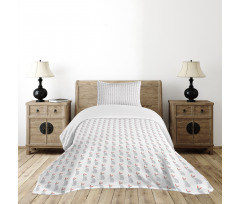 Cartoon Cats Repetition Bedspread Set