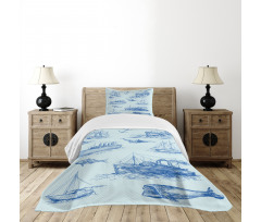 Wildlife Shark Boat Bedspread Set