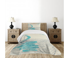 Cloudy Sailing Boat Bedspread Set