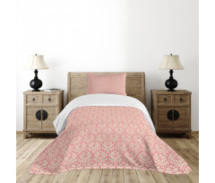 Monochrome Flower Leaves Bedspread Set