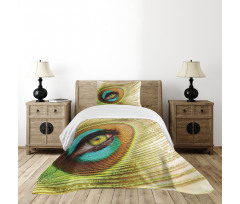 Peacock Feather Eye Bedspread Set