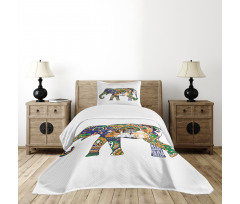 Elephant Asian Symbol Bedspread Set