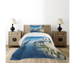 Wild Suchomimus Dinosaur Bedspread Set