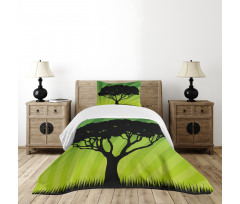 Funky Sunset Nature Art Bedspread Set