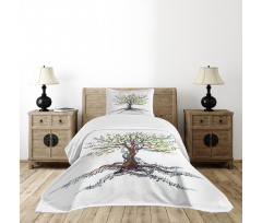 Autumn Nature Tree Swirls Bedspread Set