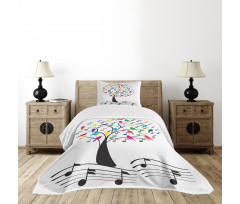 Tree with Notes Happiness Bedspread Set