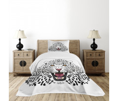 Angry Wild Leopard Bedspread Set