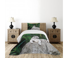 White Tiger in Jungle Bedspread Set