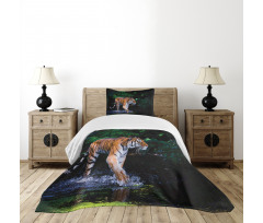 Wild Jungle Tiger Tree Bedspread Set