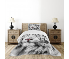 Winter White Tiger Bedspread Set