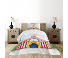 Striped Tent with Flag Bedspread Set