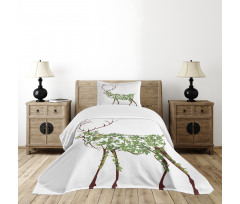 Garden Deer Celebration Bedspread Set