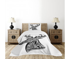 Deer Animal Tattoo Bedspread Set