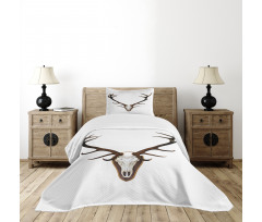 Deer Stag Bones Mounted Bedspread Set