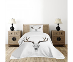 Deer Skull Skeleton Bedspread Set