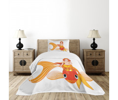 Princess on Goldfish Bedspread Set