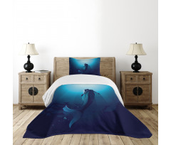 Mermaid in Deep Water Bedspread Set