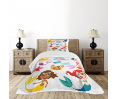 Mermaids Sea Friends Bedspread Set