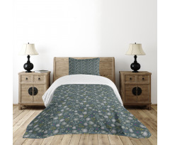 Forest Elements and Blots Bedspread Set