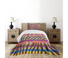 Vibrant Curvy Lines Bedspread Set