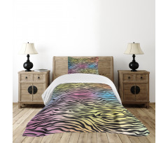 Colorful Wildlife Zebra Bedspread Set