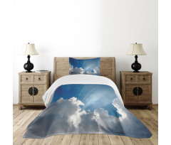 Sky Clouds Sun Rays Bedspread Set