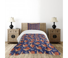 Leaves Polka Dots and Snails Bedspread Set