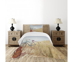 Old Vintage Guitar Beach Bedspread Set