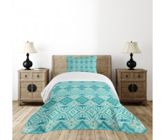 Geometric Vintage Floral Bedspread Set