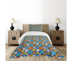 Folkloric Look Flower Art Bedspread Set