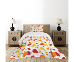 Seasonal Fall Leaves Bedspread Set