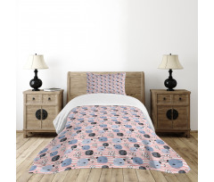 Fish and Bubbles on Stripes Bedspread Set