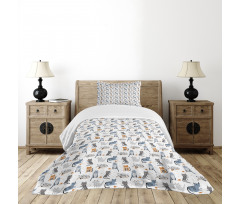 Sketchy Kittens Bedspread Set