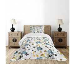 Colorful Flowers Leaf Bedspread Set