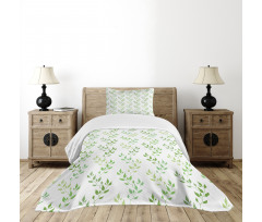 Symmetrical Olive Leaves Bedspread Set