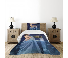 Aquarius Lady with Pail Bedspread Set