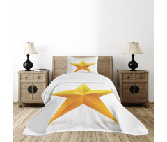 Single Yellow Ombre Star Bedspread Set