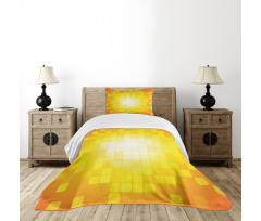 Retro Pixel Art Squares Bedspread Set