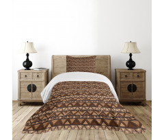 Primitive Motif Earthy Tone Bedspread Set