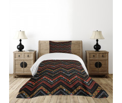 Ethnical Zigzag Chevron Art Bedspread Set