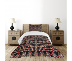 Folk Art Triangles Patchwork Bedspread Set