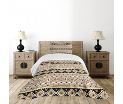 Triangles Tribal Motifs Art Bedspread Set