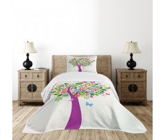 Flower Butterflies Bedspread Set