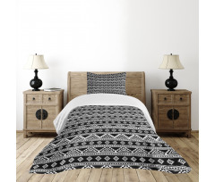 Monochrome Aboriginal Motifs Bedspread Set