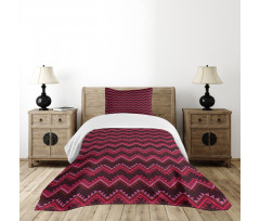 Ethnic Chevrons in Warm Tones Bedspread Set