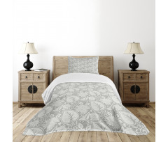 Paisley Blooming Flowers Bedspread Set