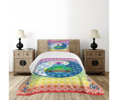 Meditation Theme Zen Art Bedspread Set