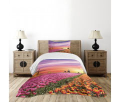 Scenic Tulip Fields Bedspread Set