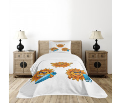 Hippie Surfboards Sun Bedspread Set